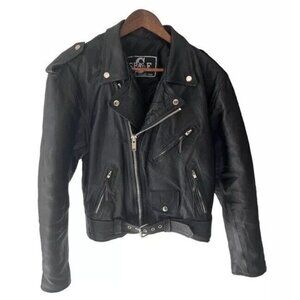 Vtg Shaf Women's Leather Biker Jacket No Size Label See Measurements for Size